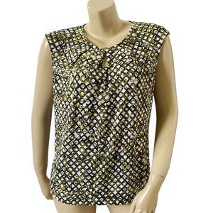 EVAN PICONE Black Label Womens Size Medium Sleeveless Keyhole Shirt
